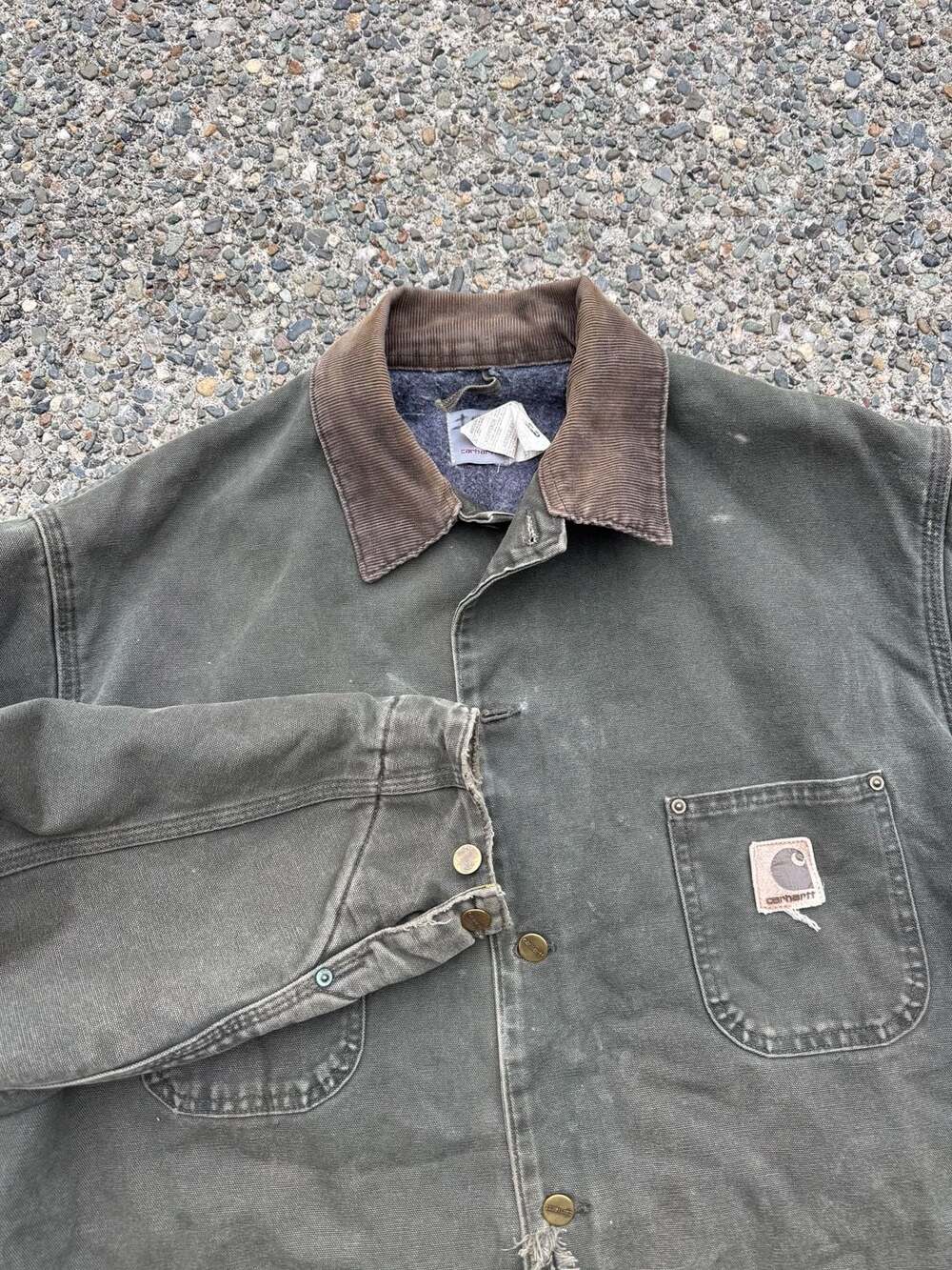 Carhartt C02 MOS Chore Coat Jacket Size X-Large Regular Faded Moss Green